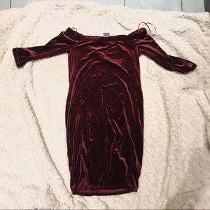 BRAND NEW velvet off the shoulder dress